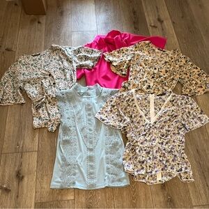 New SHEIN Mixed Lot Blouse XS Spring Floral Flutter Sleeve XS/S